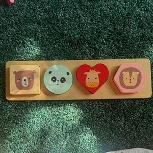 Pearhead Animal Shape Sorting Puzzle - Red, Green, Pink